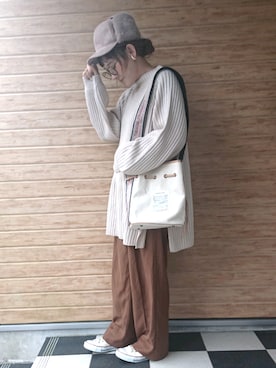 「Libra Cue（リブラ キュー）のアイテム（スラックス）」を使った、ゆめるんさん（レディース・161cm）の冬コーディネート