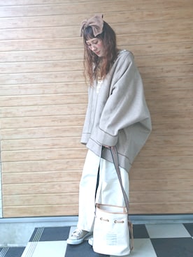 「カオリノモリ」｜「アイテム（その他アウター）」を使った、ゆめるんさん（レディース・161cm）の冬コーディネート