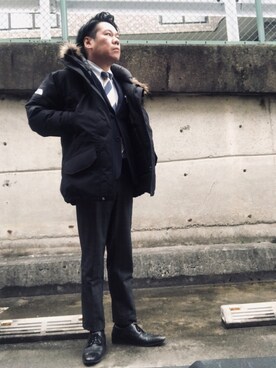 ダウンジャケット コート ブラック系 を使った ジャケパン のメンズ人気ファッションコーディネート Wear