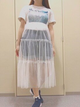 「グッズTシャツ」｜CHIFFON🥞さん（レディース・165cm）の夏コーディネート