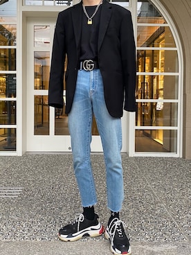 「GUCCI（グッチ）のアイテム」を使った、A.Sさん（メンズ・178cm）の秋コーディネート