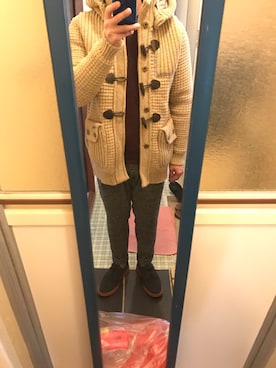 BARKのダッフルコート（イエロー系）を使った人気ファッション