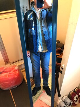 「BLUE BLUE（ブルーブルー）のアイテム（カバーオール）」を使った、はさんさん（メンズ・175cm）の冬コーディネート