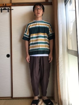 「slowgun（スロウガン）のアイテム」を使った、はさんさん（メンズ・175cm）の夏コーディネート