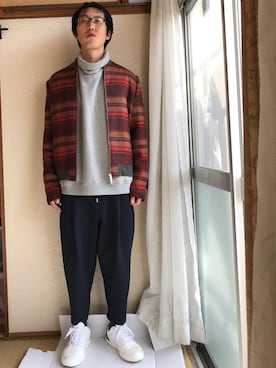 「アイテム（ブルゾン）」を使った、はさんさん（メンズ・175cm・30代）の冬コーディネート