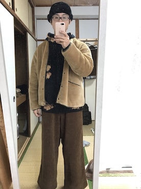 「INFIELDER DESIGN（インフィールダーデザイン）のアイテム（帽子）」を使った、はさんさん（メンズ・175cm）の冬コーディネート