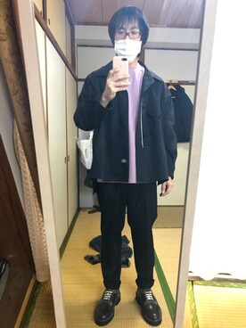 「SHINYAKOZUKA（シンヤコヅカ）のアイテム（ミリタリージャケット）」を使った、はさんさん（メンズ・175cm）の春コーディネート