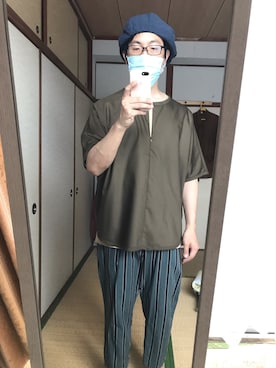 「08sircus（ゼロエイトサーカス）のアイテム（パンツ）」を使った、はさんさん（メンズ・175cm）の夏コーディネート