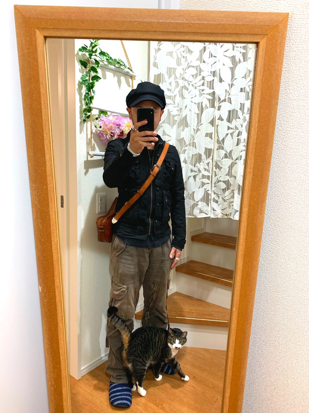 「14+のワンカラーウールキャスケット / cas（キャスケット、ブラック系）」を使った、たーちゃんさん（メンズ・164cm）の秋コーディネートの1枚目の写真