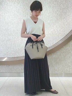 「SHIPS（シップス）のアイテム（バレエシューズ）」を使った、加藤さん（レディース・158cm）の夏コーディネート