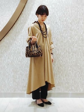 「アイテム（アクセサリー、ブルー系）」を使った、加藤さん（レディース・158cm）の夏コーディネート