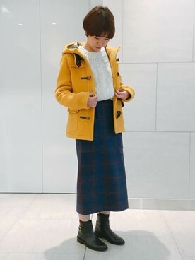 「SHIPS for women」｜「アイテム（ダッフルコート）」を使った、加藤さん（レディース・158cm）の秋コーディネート