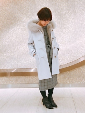 「SHIPS for women」｜「アイテム（ダッフルコート）」を使った、加藤さん（レディース・158cm）の秋コーディネート