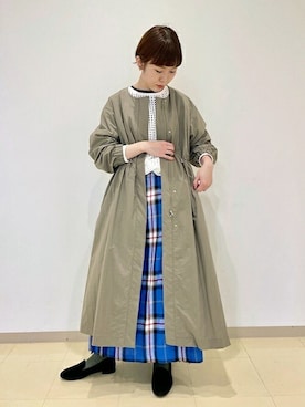 「SHIPS（シップス）のアイテム（その他アウター）」を使った、加藤さん（レディース・158cm）の春コーディネート