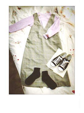 「PLAIN CLOTHING（プレーンクロージング）のアイテム（スニーカー）」を使った、koya.♥さん（レディース・154cm）の冬コーディネート