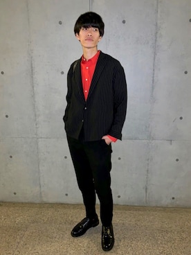 「08sircus（ゼロエイトサーカス）のアイテム（トップス）」を使った、Reiさん（メンズ・184cm）の秋コーディネート