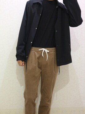 「14+（イチヨンプラス）のアイテム（トップス）」を使った、りーさん（メンズ・178cm）の秋コーディネート