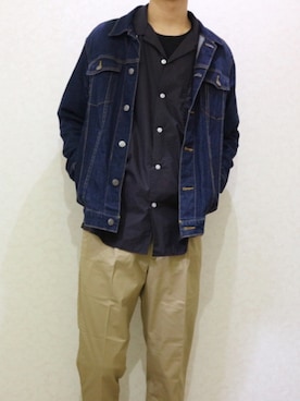 「14+（イチヨンプラス）のアイテム（トップス）」を使った、りーさん（メンズ・178cm）の秋コーディネート