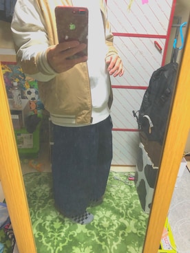 「GUコーデ」｜「アイテム（スタジャン）」を使った、Seaさん（メンズ・156cm）の秋コーディネート