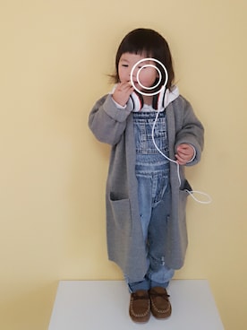 「ヘッドホン」｜「アイテム（サロペット/オーバーオール）」を使った、hima.。o○さん（キッズ・90cm）の冬コーディネート