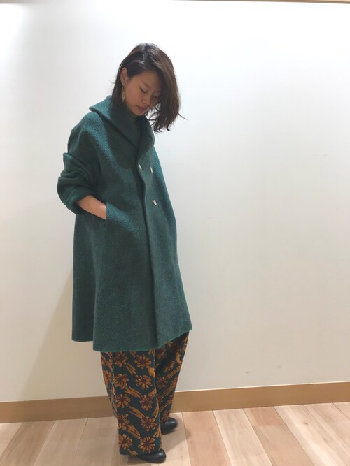 美品　45R ツイルKNIT PEA JACKET アルパカウールショートコート 美品 45R ツイルKNIT PEA JACKET アルパカウールショートコート 45r