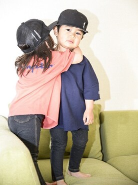 「Champion（チャンピオン）のアイテム」を使った、nano・universe KIDSさん（キッズ・110cm）の春コーディネート