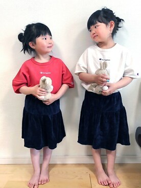 「Champion（チャンピオン）のアイテム」を使った、nano・universe KIDSさん（キッズ）の春コーディネート