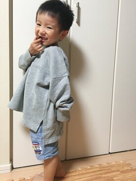 「Champion（チャンピオン）のアイテム」を使った、nano・universe KIDSさん（キッズ・90cm）の秋コーディネート