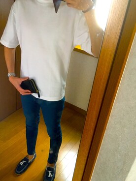 ローファーを使った 白tシャツ デニム のメンズ人気ファッションコーディネート Wear