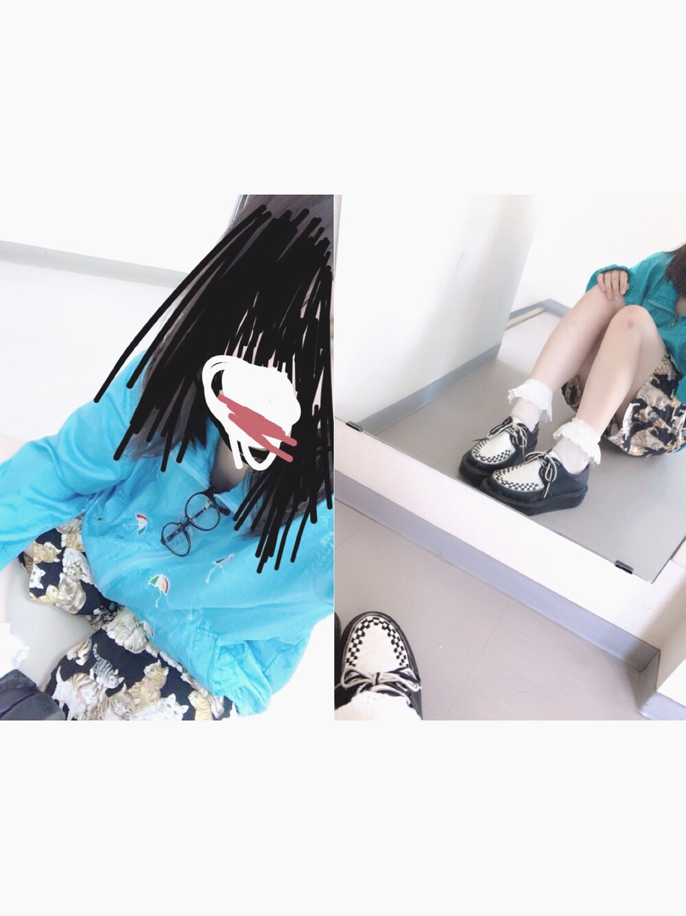 「傘、と、猫」｜「YOSUKEのアイテム（シューズ、ブラック系）」を使った、あさん（レディース・165cm）の春コーディネートの1枚目の写真