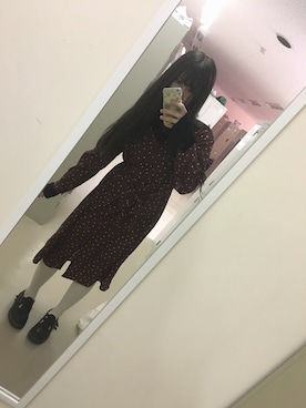 「白タイツ」｜「アイテム（シャツワンピース）」を使った、あさん（レディース・165cm）の冬コーディネート