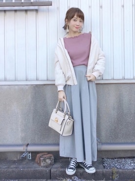 「one after another NICE CLAUP（ワンアフターアナザーナイスクラップ）のアイテム（ブルゾン）」を使った、てらさん（レディース・161cm）の冬コーディネート