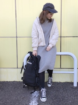 「one after another NICE CLAUP（ワンアフターアナザーナイスクラップ）のアイテム（ブルゾン）」を使った、てらさん（レディース・161cm）の冬コーディネート