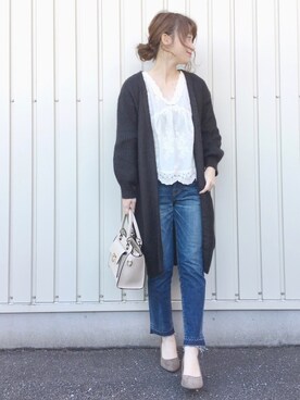 「one after another NICE CLAUP（ワンアフターアナザーナイスクラップ）のアイテム（アクセサリー）」を使った、てらさん（レディース・161cm）の冬コーディネート