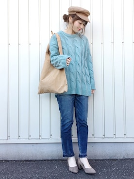 「one after another NICE CLAUP（ワンアフターアナザーナイスクラップ）のアイテム（パンプス）」を使った、てらさん（レディース・161cm）の冬コーディネート