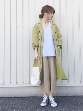 「chambre de charme（シャンブルドゥシャーム）のアイテム（トップス）」を使った、てらさん（レディース・161cm）の春コーディネート