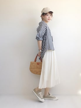 「IL BISONTE（イルビゾンテ）のアイテム」を使った、てらさん（レディース・161cm）の夏コーディネート