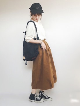 「資生堂インテグレートプレゼンツ 秋服×「#コク色シャドウ」でいい女になろうキャンペーン（シセイドウインテグレート）のアイテム」を使った、てらさん（レディース・161cm）の秋コーディネート