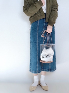 「koe（コエ）のアイテム（MA-1）」を使った、てらさん（レディース・161cm）の冬コーディネート