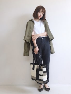 「JEANASIS（ジーナシス）のアイテム（ジャケット/アウター）」を使った、てらさん（レディース・161cm）の春コーディネート