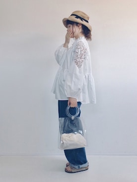 「2018ss」｜「アイテム（帽子）」を使った、てらさん（レディース・161cm）の春コーディネート
