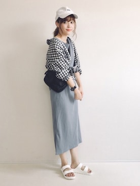 「Rougevif」｜「アイテム（キャップ）」を使った、てらさん（レディース・161cm）の夏コーディネート