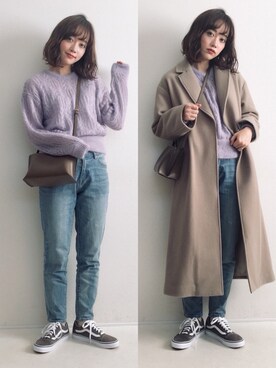 「zozoデニム」｜「アイテム（その他アウター）」を使った、てらさん（レディース・161cm）の冬コーディネート