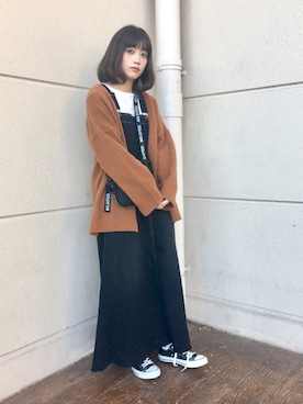 「SLOBE IENA（スローブイエナ）のアイテム（ジャンパースカート）」を使った、てらさん（レディース・161cm）の冬コーディネート