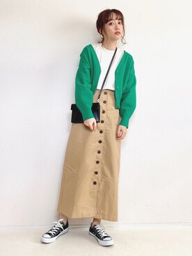 カーディガン ボレロを使った 緑 の人気ファッションコーディネート ユーザー Wearista Wear