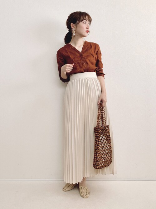 てらさんのスカート「プリーツロングスカート(titivate|ティティベイト)」を使ったコーディネート