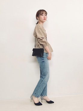 「ハイウエストストレートジーンズ」｜てらさん（レディース・161cm）の春コーディネート