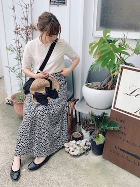 「CA4LA（カシラ）のアイテム（帽子）」を使った、てらさん（レディース・161cm）の春コーディネート