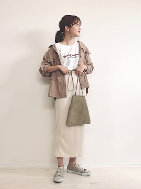 「apres jour mignon（アプレジュールミニョン）のアイテム（ブルゾン）」を使った、てらさん（レディース・161cm）の夏コーディネート
