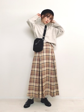 「studio CLIP（スタディオクリップ）のアイテム（帽子）」を使った、てらさん（レディース・161cm）の秋コーディネート
